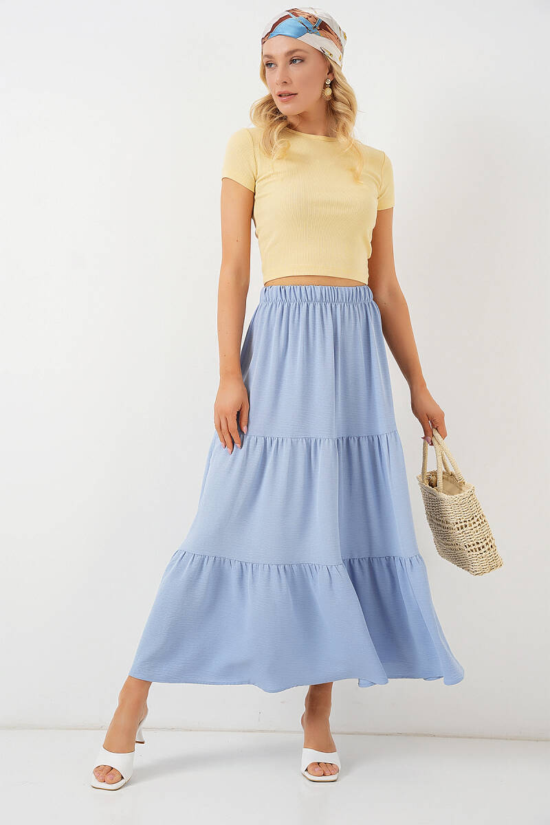 Kadın Ayrobin Uzun Etek 8048 - Mavi - BİGDART