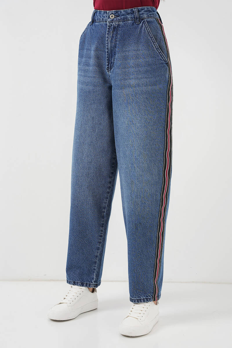 Kadın Baggy Kot Pantolon 6700 - Lacivert (1)