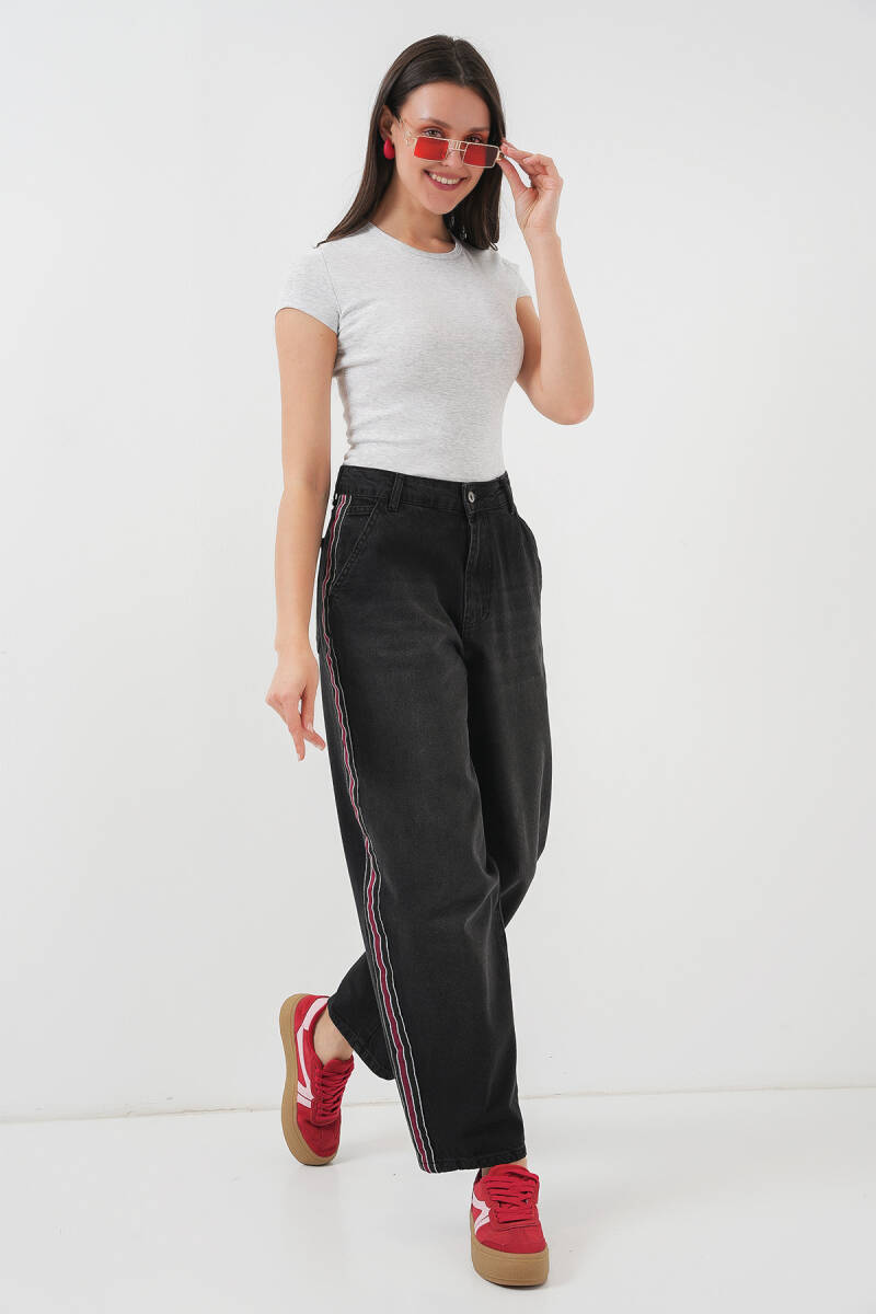 Kadın Baggy Kot Pantolon 6700 - Siyah - BİGDART