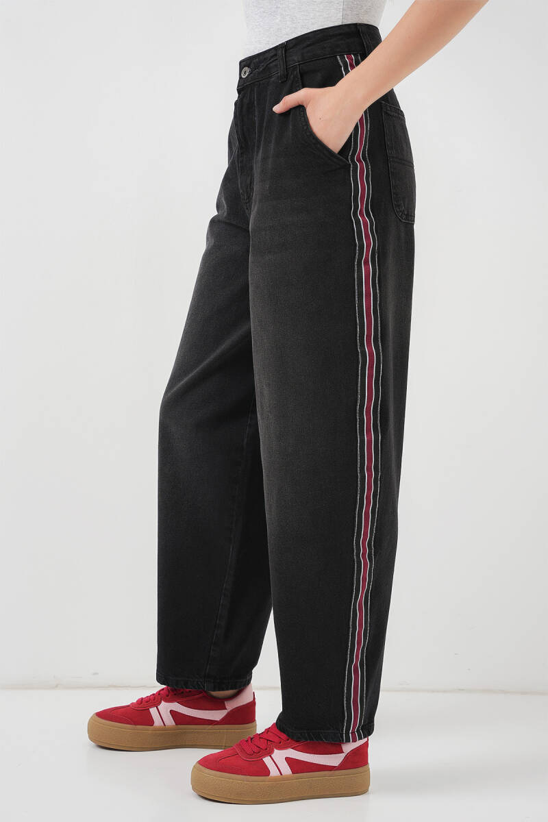 Kadın Baggy Kot Pantolon 6700 - Siyah (1)