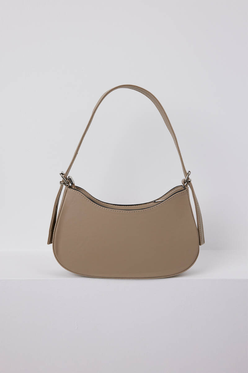 Kadın Bej Düz Baget Çanta 010167 - BİGDART