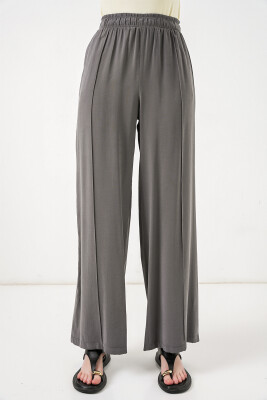 Kadın Beli Lastikli Bol Paça Pantolon 30087 - Antrasit - 2