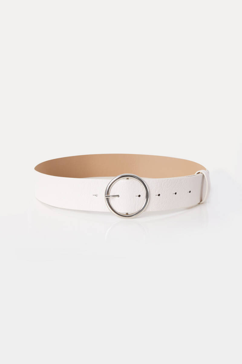 Kadın Beyaz Tokalı Suni Deri Kemer 010124 - BİGDART