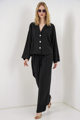 Kadın Ceket Pantolon İkili Takım 30065 - Siyah - BİGDART