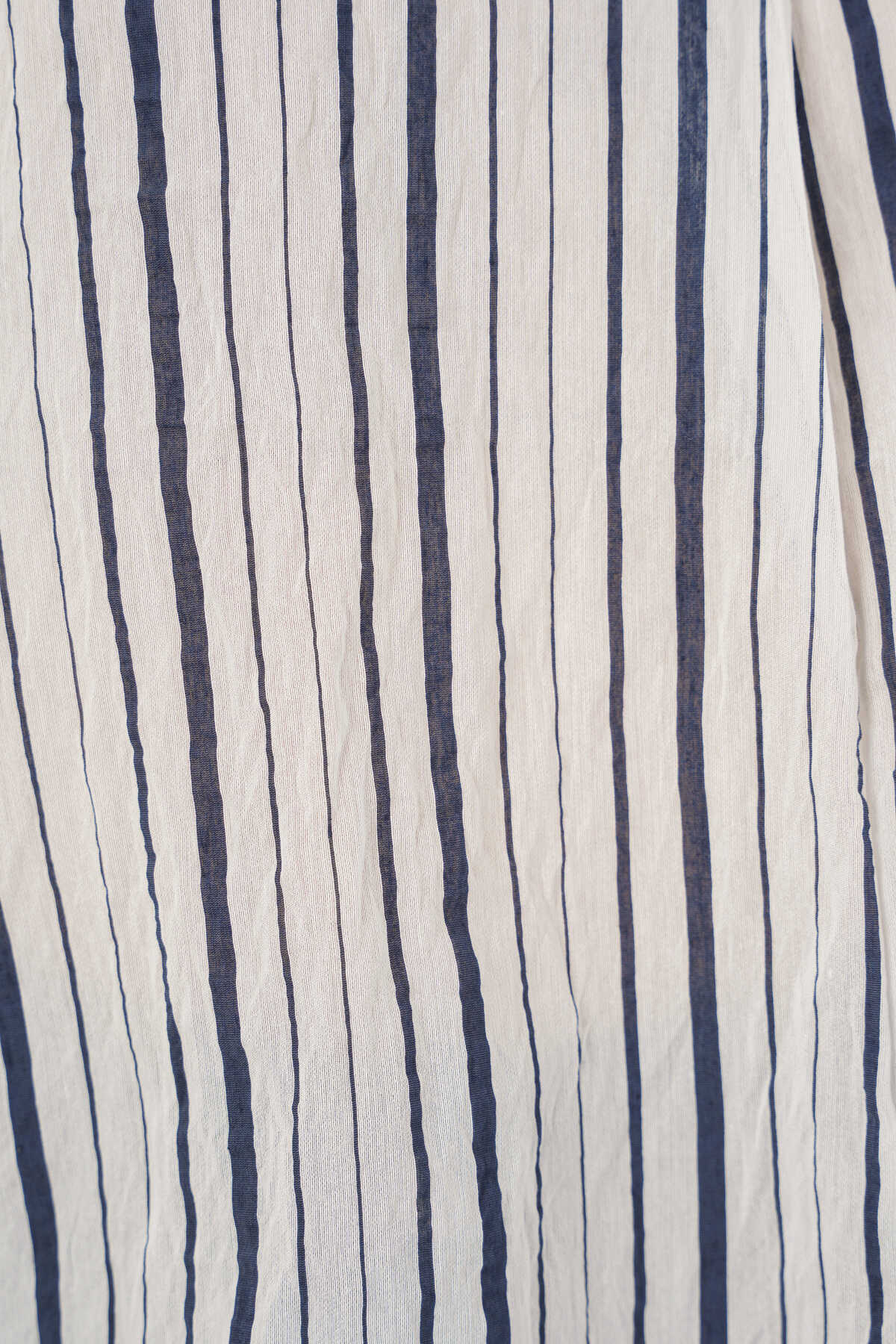 Kadın Çizgili Oversize Bluz 967 - F.Lacivert - 5