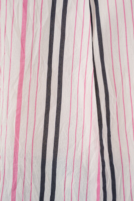 Kadın Çizgili Oversize Bluz 967 - Pembe - 5