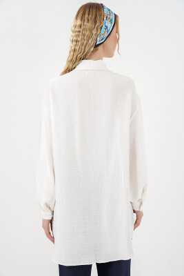 Kadın Dokulu Oversize Tunik 5989 - Beyaz - 6