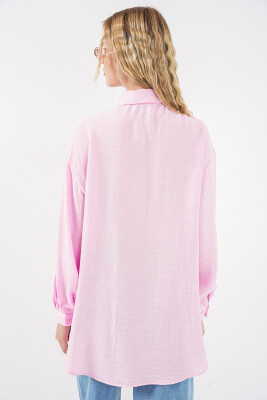 Kadın Dokulu Oversize Tunik 5989 - Pembe - 6