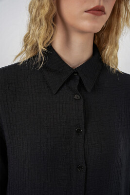 Kadın Dokulu Oversize Tunik 5989 - Siyah - 5