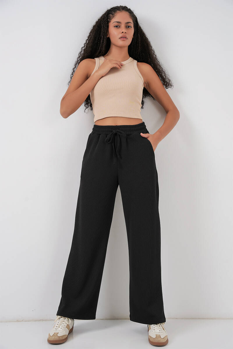 Kadın Fitilli Pantolon 30053 - Siyah - BİGDART