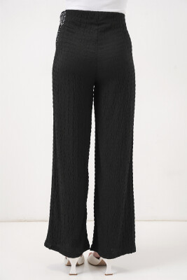 Kadın Fularlı Örme Pantolon 30070 - Siyah - 7