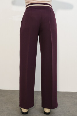 Kadın Geniş Paça Kumaş Pantolon 30088 - Bordo - 6