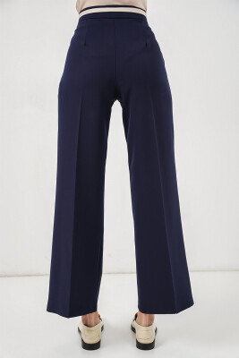 Kadın Geniş Paça Kumaş Pantolon 30088 - Lacivert - 7