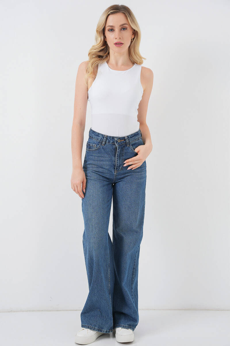 Kadın Halter Yaka Çıtçıtlı Body 972 - Beyaz (1)