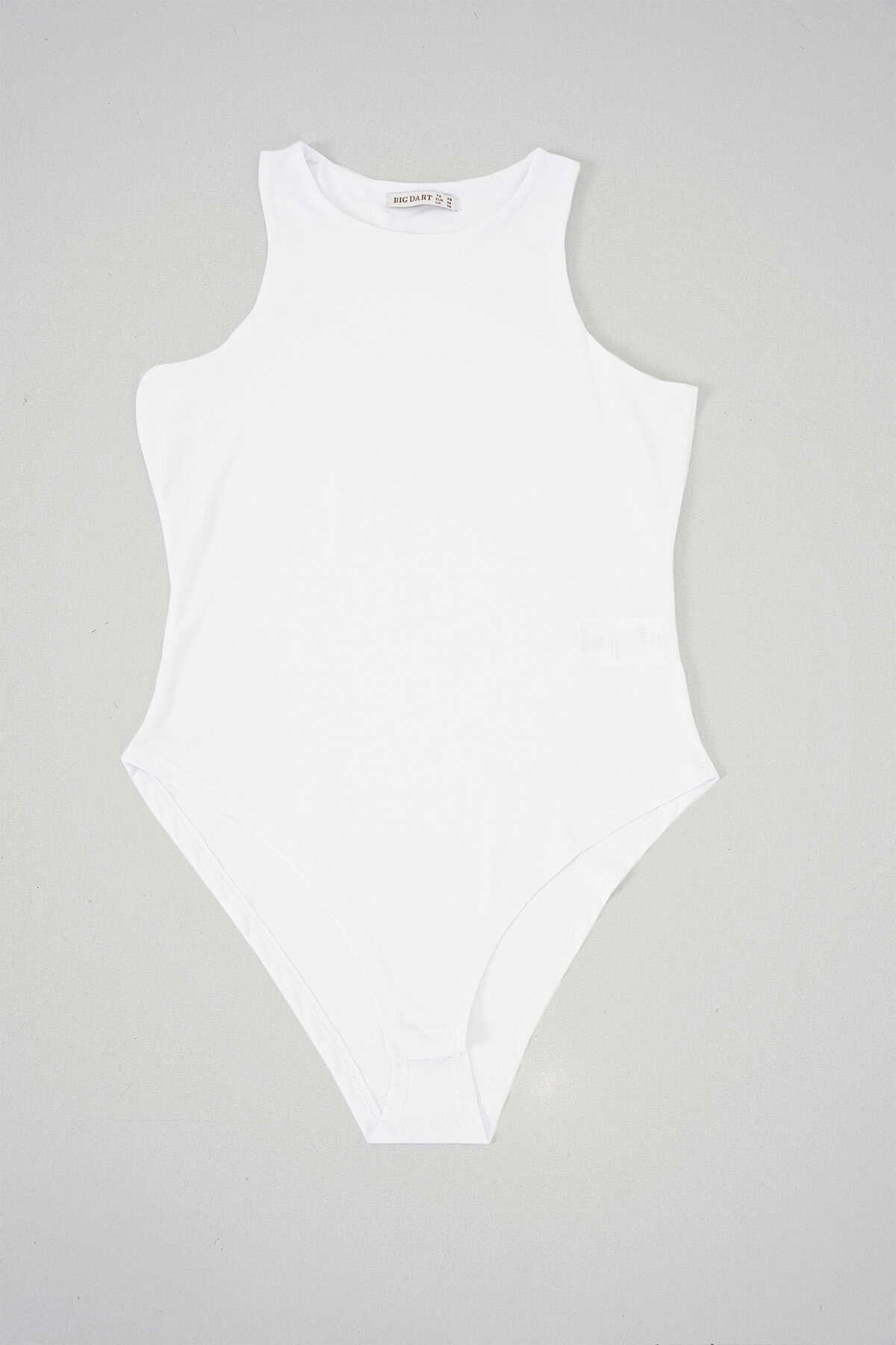 Kadın Halter Yaka Çıtçıtlı Body 972 - Beyaz - 4