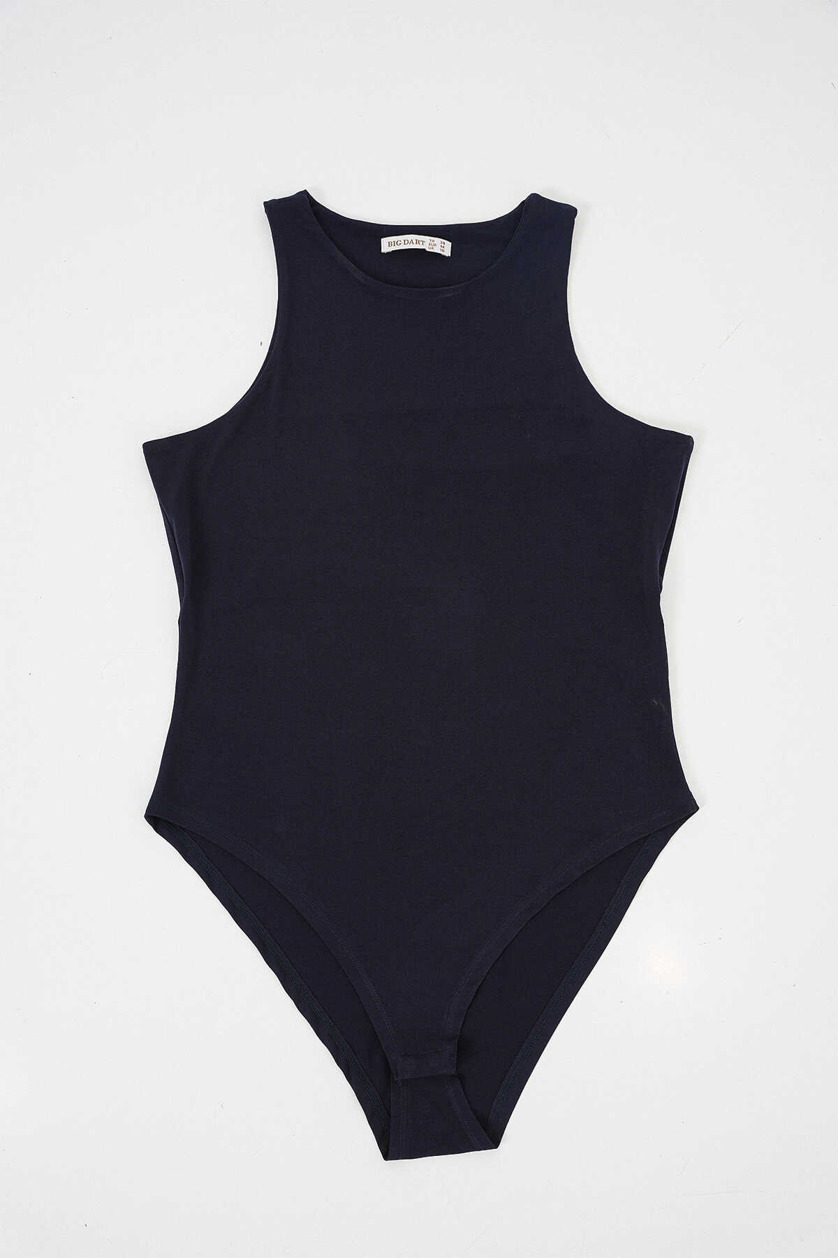Kadın Halter Yaka Çıtçıtlı Body 972 - Lacivert - 4