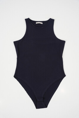Kadın Halter Yaka Çıtçıtlı Body 972 - Lacivert - 4