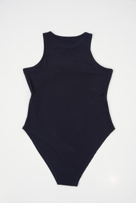 Kadın Halter Yaka Çıtçıtlı Body 972 - Lacivert - 5
