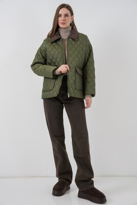 Kadın Kapitone Overisze Mont 5229 - Haki - 2