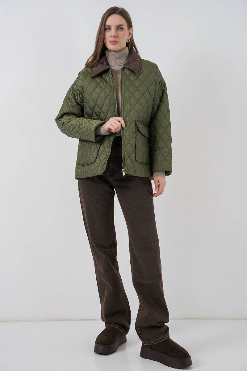 Kadın Kapitone Overisze Mont 5229 - Haki (1)