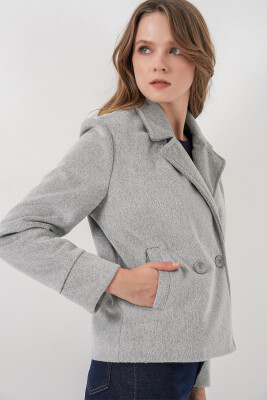 Kadın Kısa Kaşe Ceket 0725 - A.Gri - 4