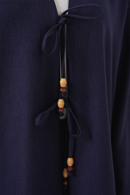 Kadın Keten Kimono İkili Takım 6727 - Lacivert - 5