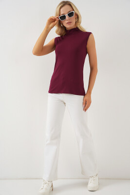 Kadın Kolsuz Body 4348 - Bordo - 2