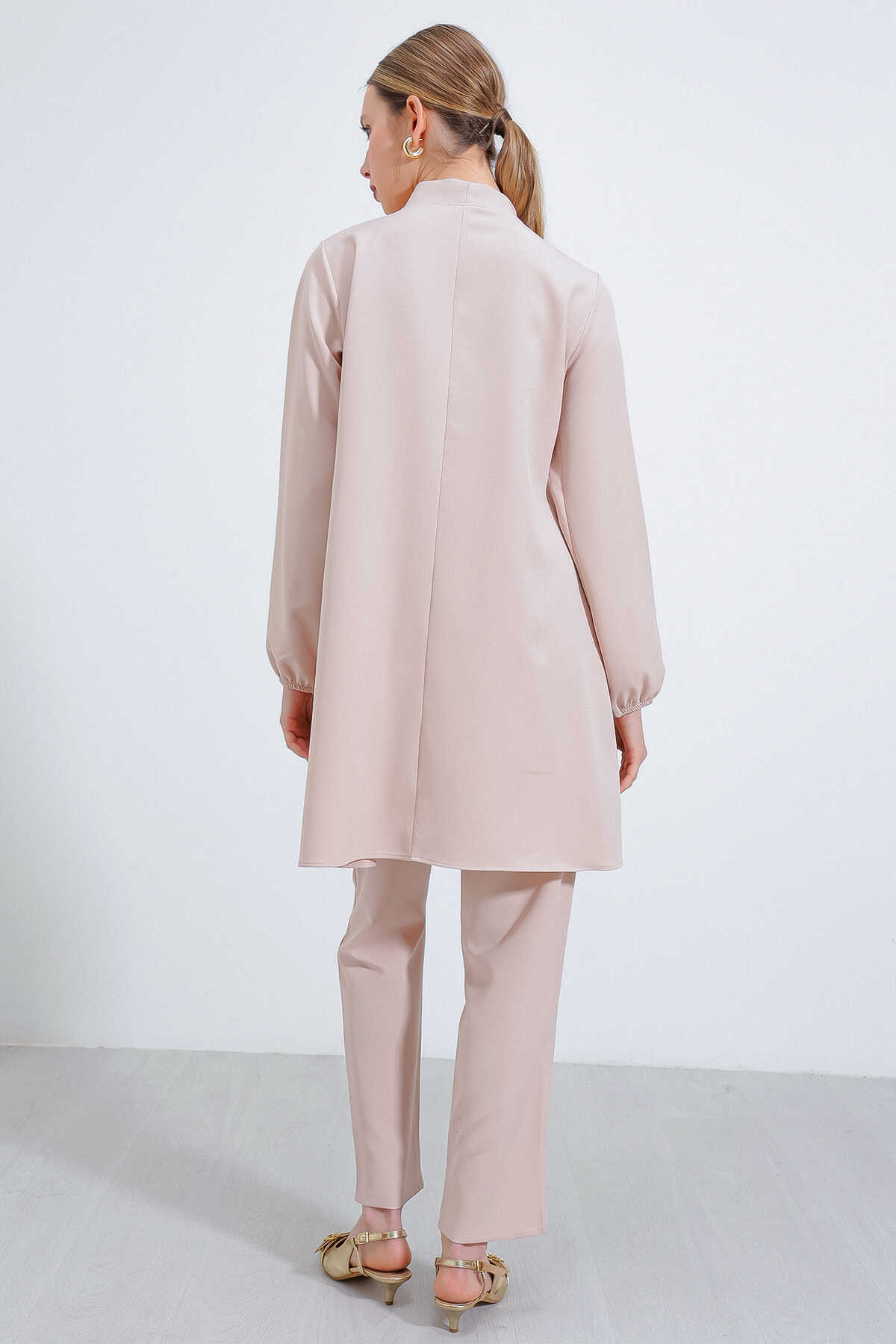 Kadın Krem Örme Pantolon Tunik Alt Üst Takım 6654 - 5