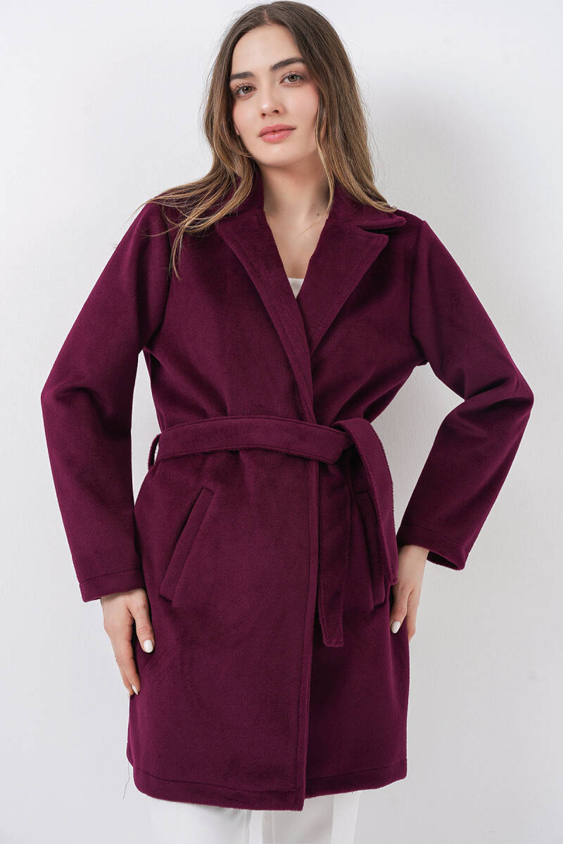 Kadın Kuşaklı Kaban 9171 - Bordo - BİGDART
