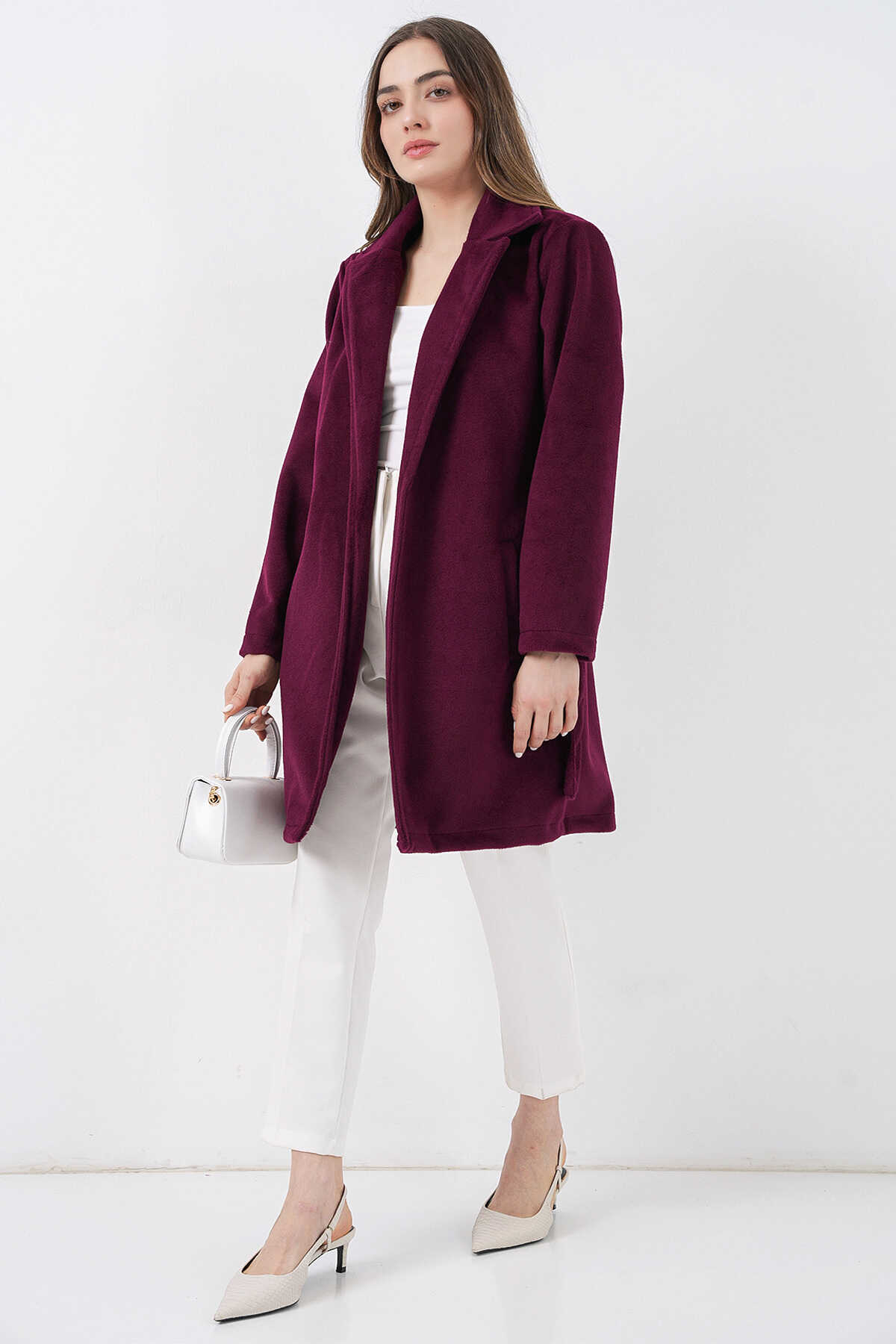 Kadın Kuşaklı Kaban 9171 - Bordo - 2
