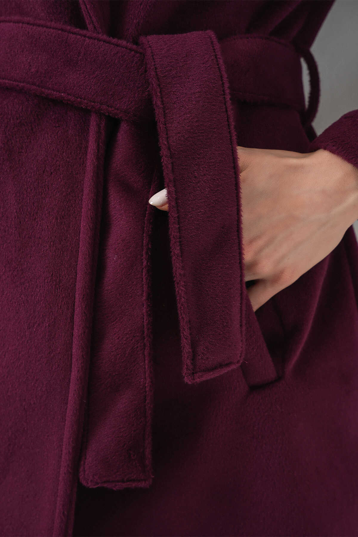 Kadın Kuşaklı Kaban 9171 - Bordo - 7