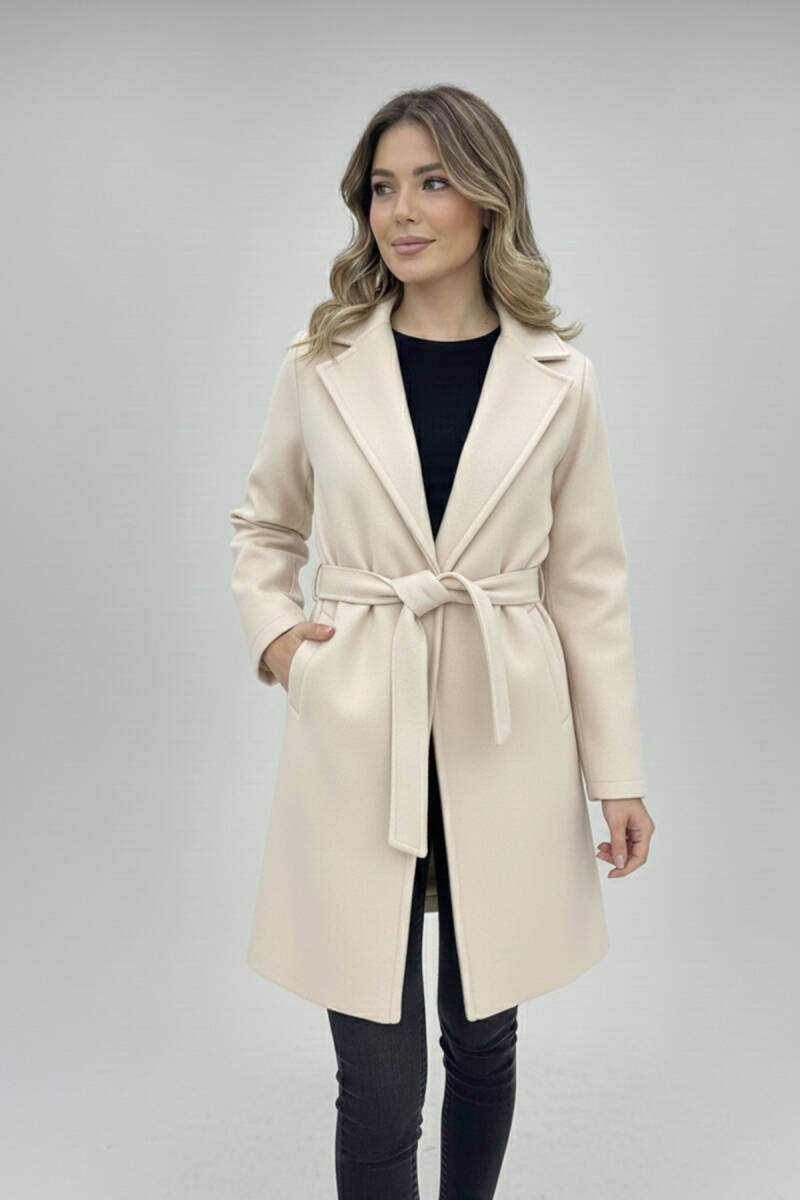 Kadın Kuşaklı Kaban 9171 - Ekru - BİGDART