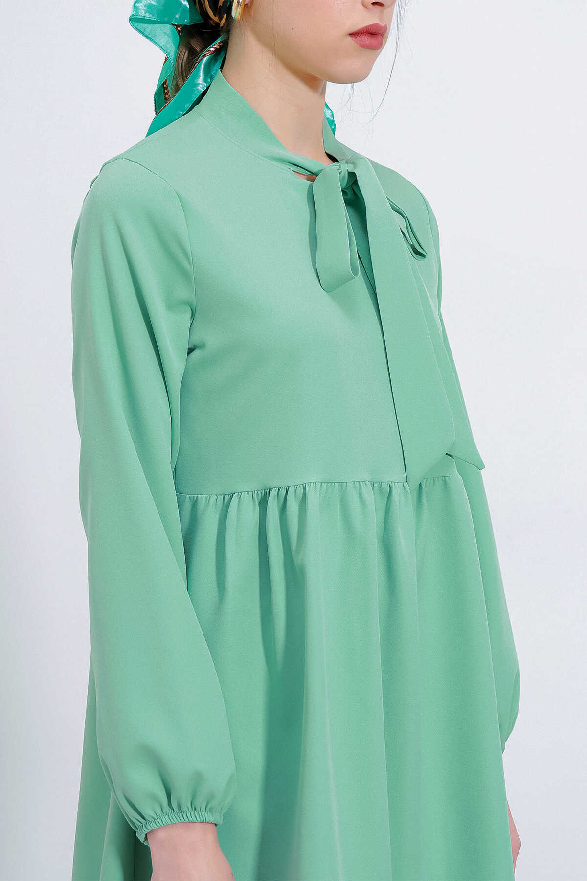 Kadın Mint Örme Pantolon Tunik Alt Üst Takım 6654 - 4