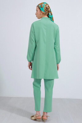 Kadın Mint Örme Pantolon Tunik Alt Üst Takım 6654 - 5