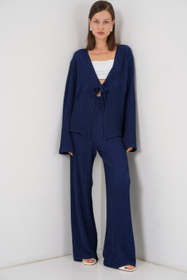 Kadın Örme Bluz Pantolon İkili Takım 30052 - Lacivert 