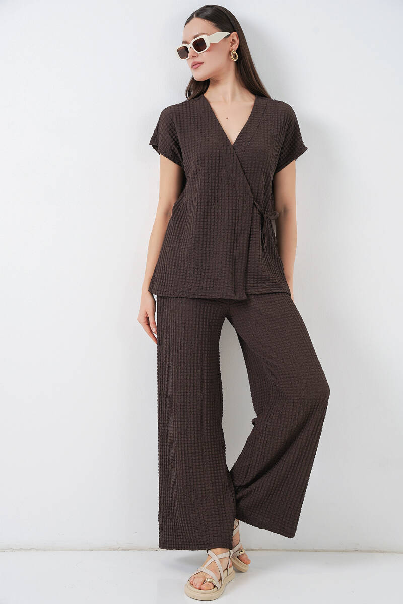 Kadın Örme İkili Takım 30064 - Kahverengi - BİGDART