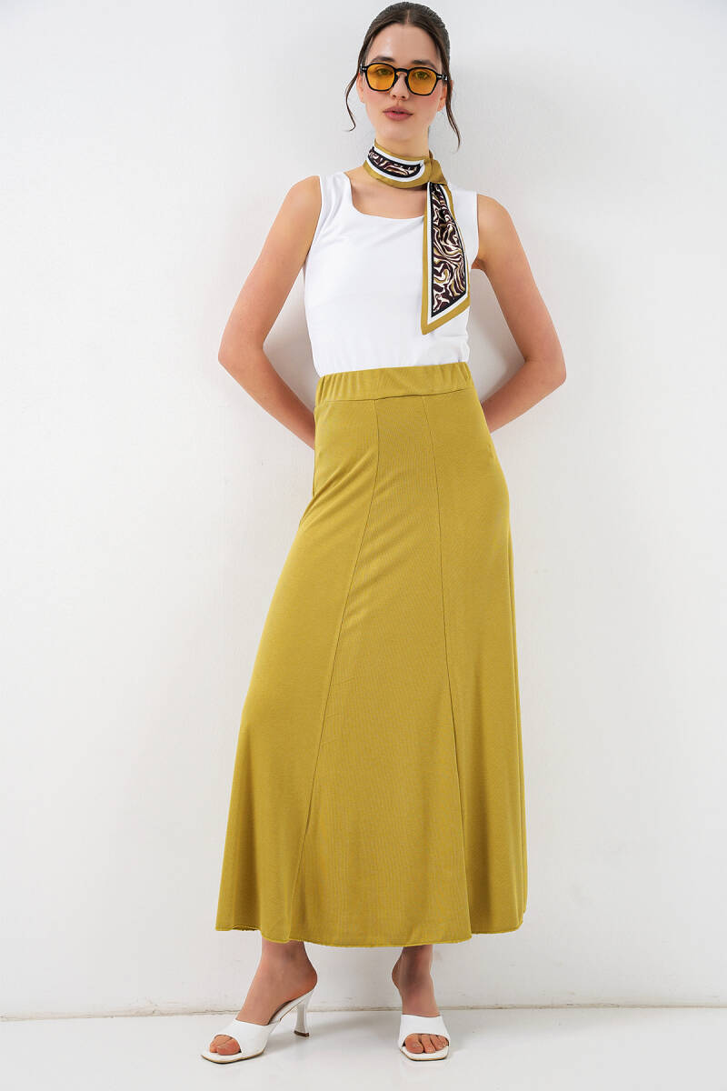 Kadın Örme Uzun Etek 8073 - E.Yeşil - BİGDART