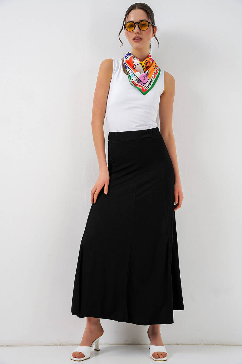 Kadın Örme Uzun Etek 8073 - Siyah - BİGDART