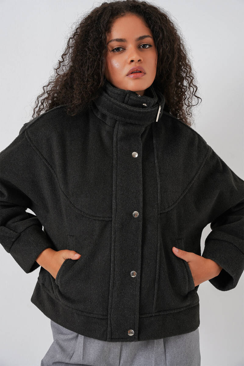 Kadın Oversize Bomber Ceket 0729 - Antrasit