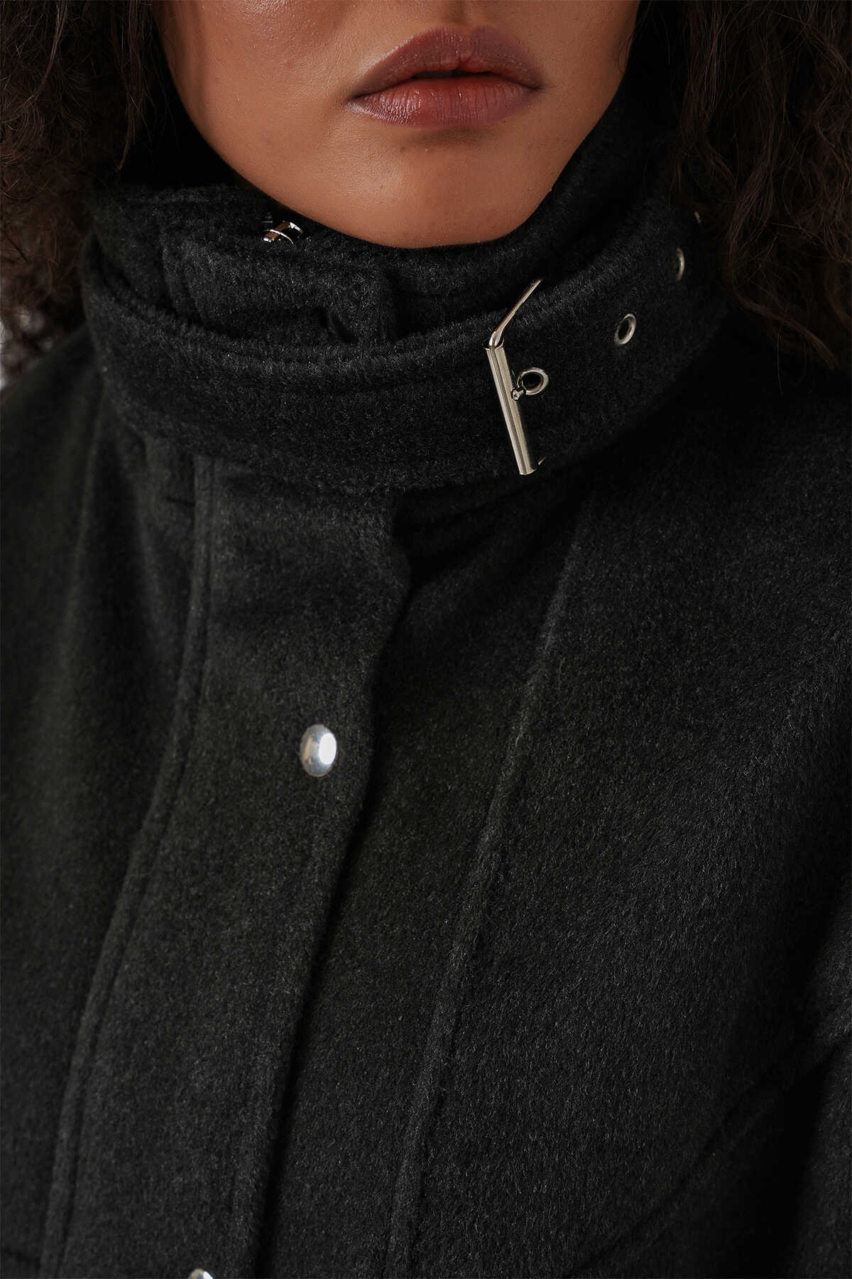 Kadın Oversize Bomber Ceket 0729 - Antrasit - 5