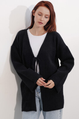 Kadın Oversize Triko Hırka 15972 - Siyah - 1