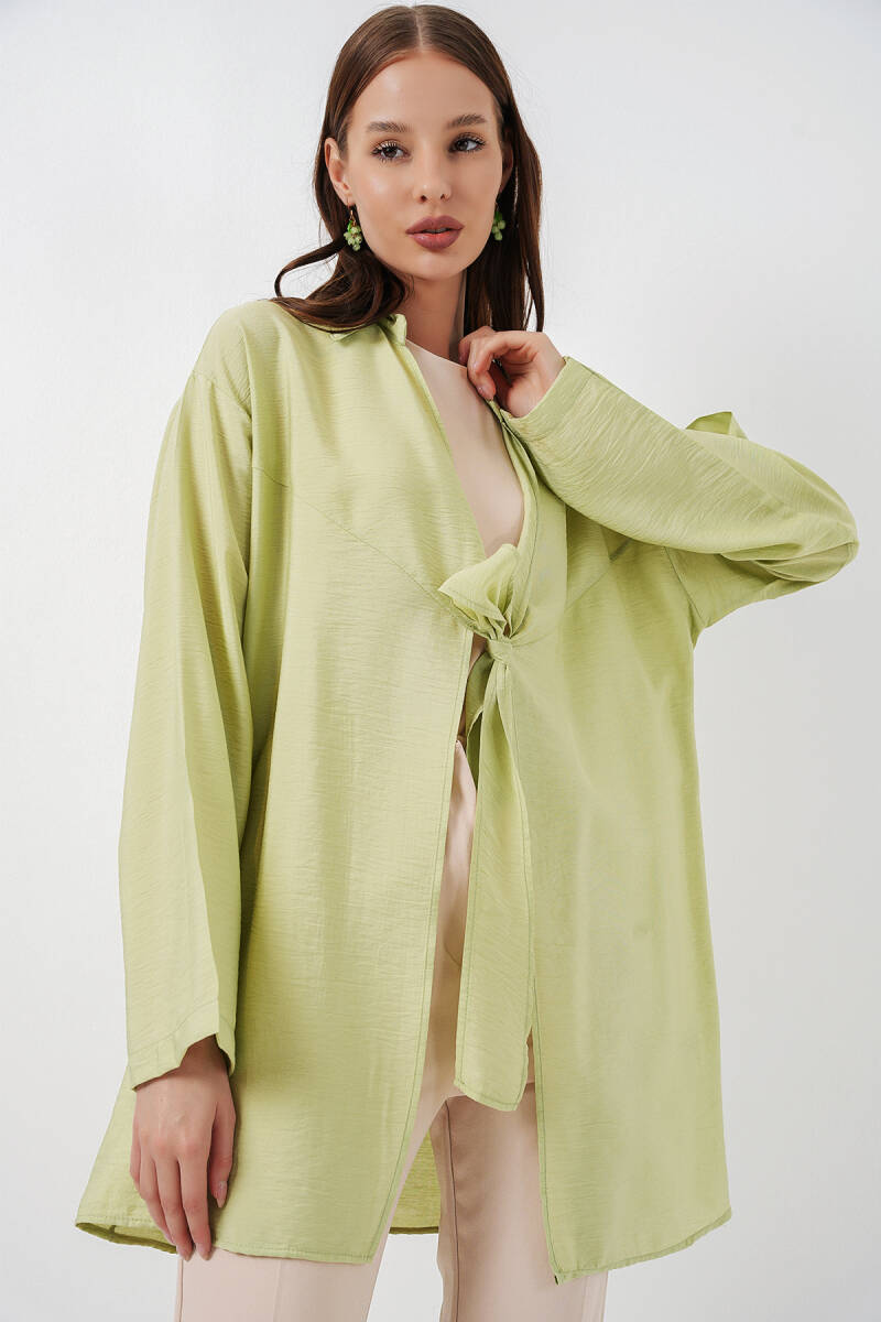 Kadın Salaş Bağcıklı Kimono 5981 - E.Yeşil - BİGDART