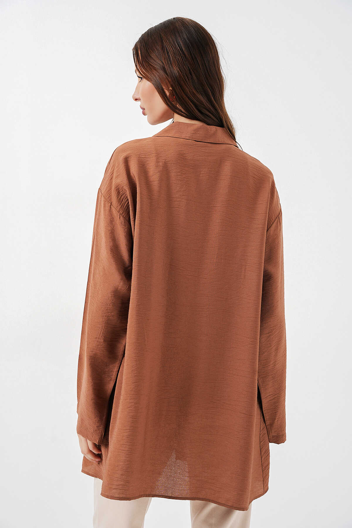 Kadın Salaş Bağcıklı Kimono 5981 - Taba - 6