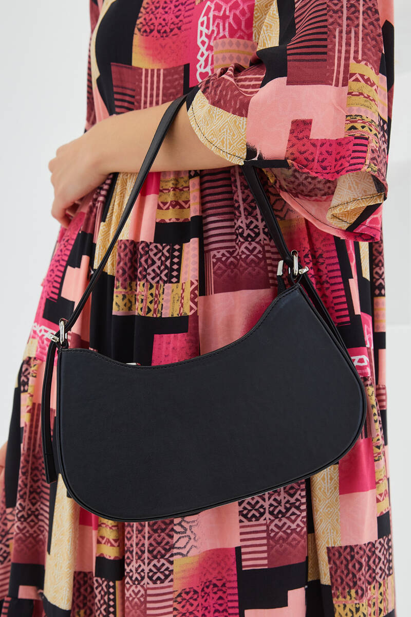 Kadın Siyah Düz Baget Çanta 010167 - BİGDART