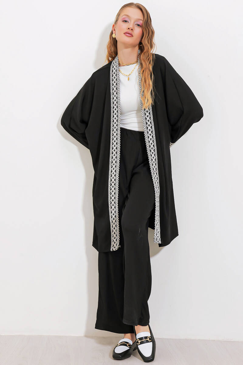 6643 Örme Kimono Takım - Siyah - BİGDART