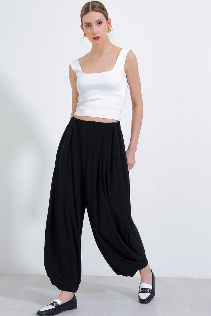 Kadın Siyah Şalvar Pantolon 6659 - BİGDART