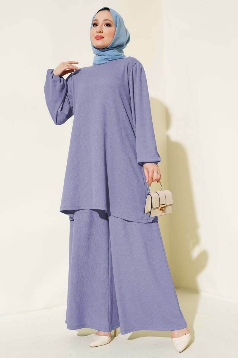 Kadın Tunik Pantolon Alt Üst Takım 6663 - Lila - BİGDART