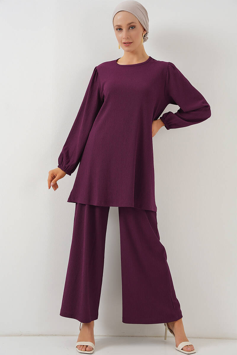 Kadın Tunik Pantolon Alt Üst Takım 6663 - Mor - BİGDART