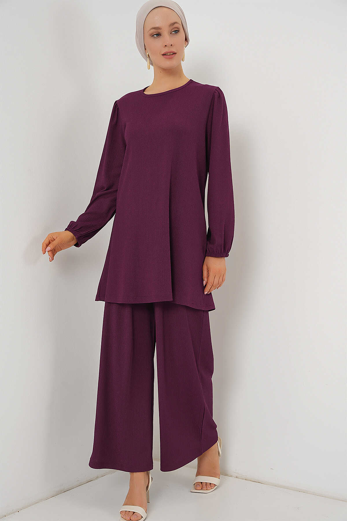 Kadın Tunik Pantolon Alt Üst Takım 6663 - Mor - 3