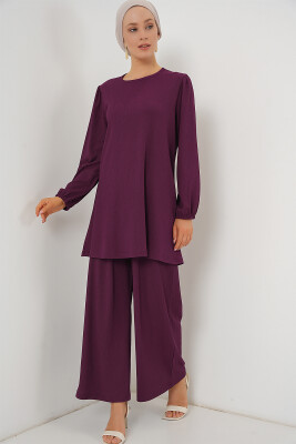 Kadın Tunik Pantolon Alt Üst Takım 6663 - Mor - 3